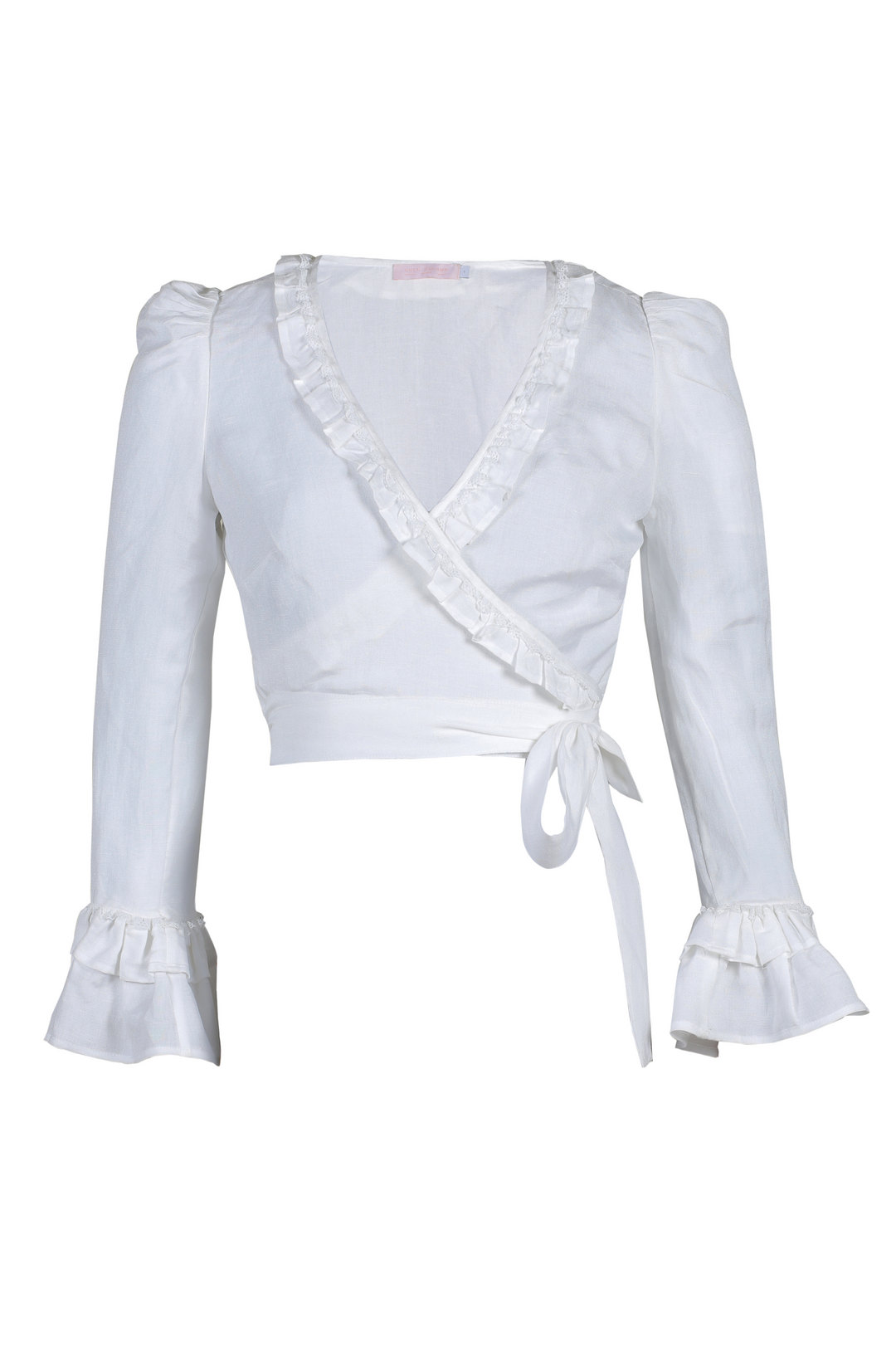 White long sleeve wrap top top